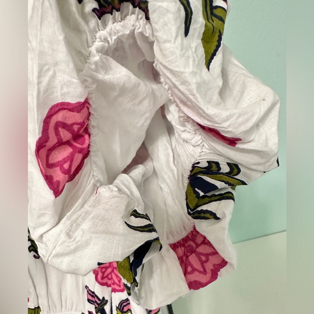 NWT SZ L THML Floral pink white green White and Pink Maxi Dress - Picture 6 of 11